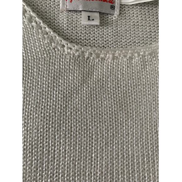 Women's FIA Italia Handwoven Sleeveless Ivory Sweater Vest Top L - Picture 3 of 8